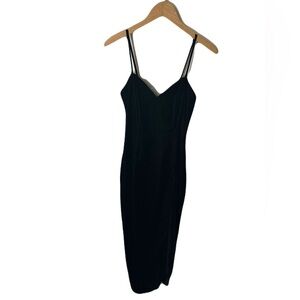 Rare Vintage 90s Roberta Velvet Elegant Black Spaghetti Strap Dress-Y2K
